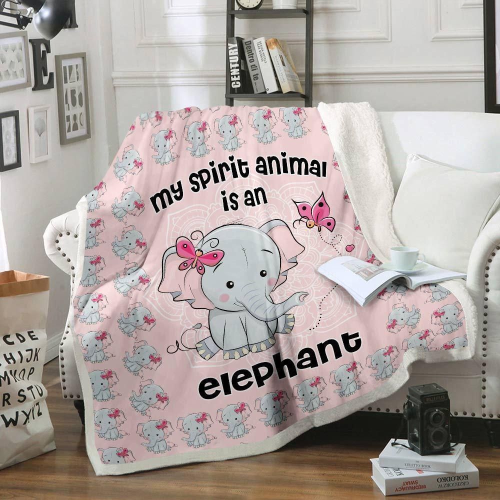 Elephant My Spirit Sherpa Fleece Blanket