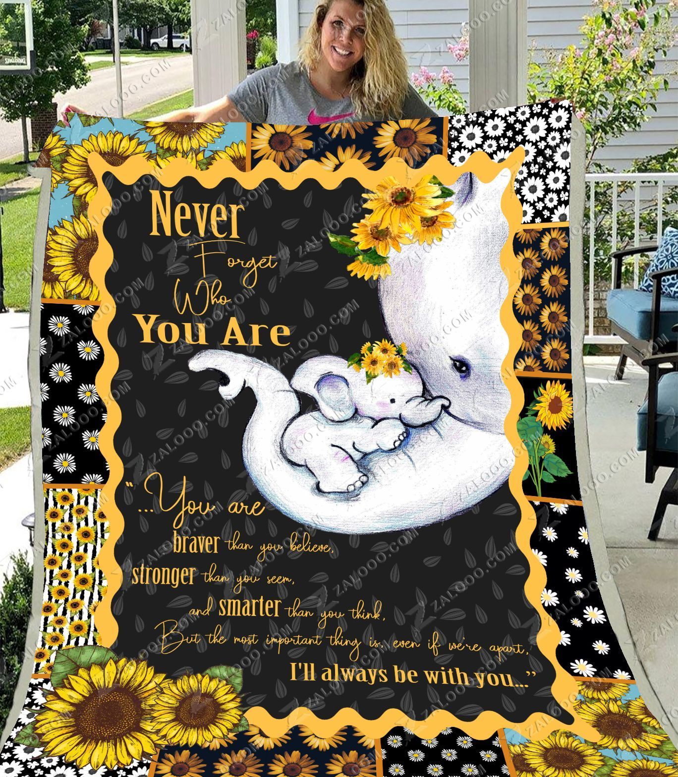 Elephant Never Forget Who You Are Sherpa Fleece Blanket