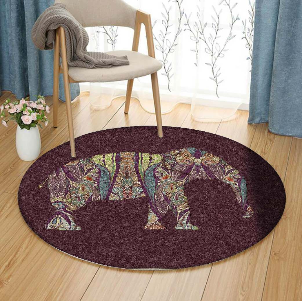 Elephant Round Carpet