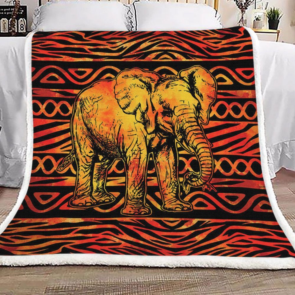 Elephant Sherpa Fleece Blanket