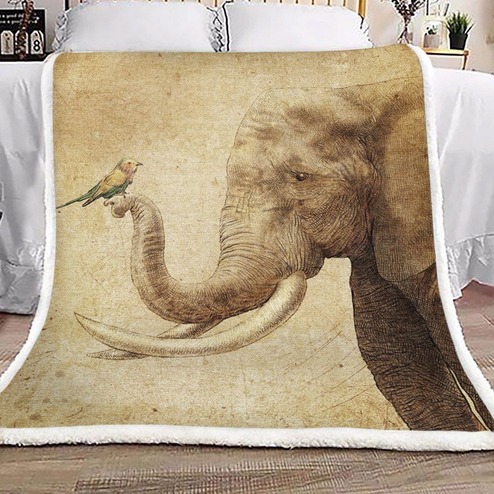 Elephant Sherpa Fleece Blanket