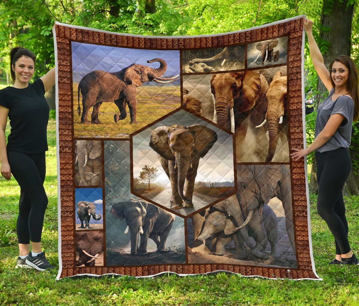 Elephant No More Forest Quilt Blanket DHC3112290TD