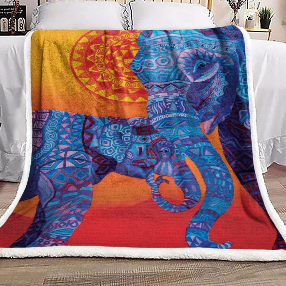 Elephant Sherpa Fleece Blanket