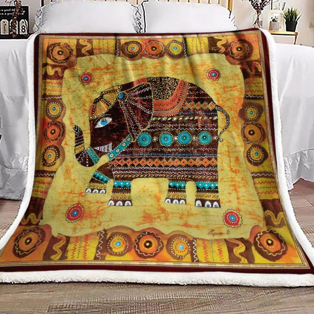 Elephant Sherpa Fleece Blanket