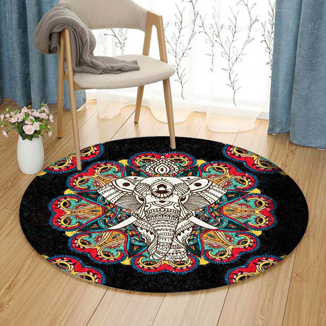 Elephant Round Carpet