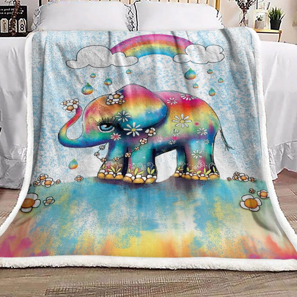 Elephant Sherpa Fleece Blanket