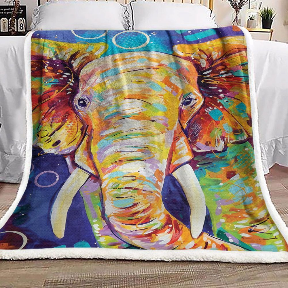 Elephant Sherpa Fleece Blanket
