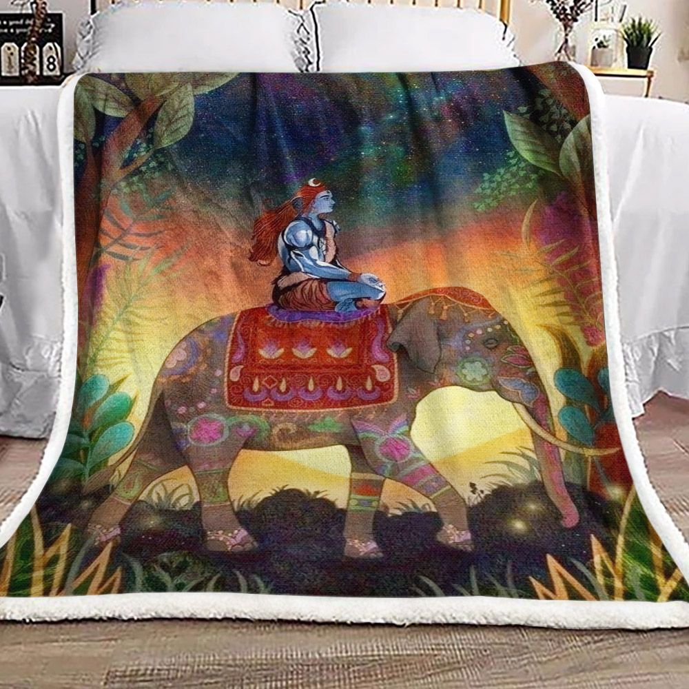 Elephant Sherpa Fleece Blanket