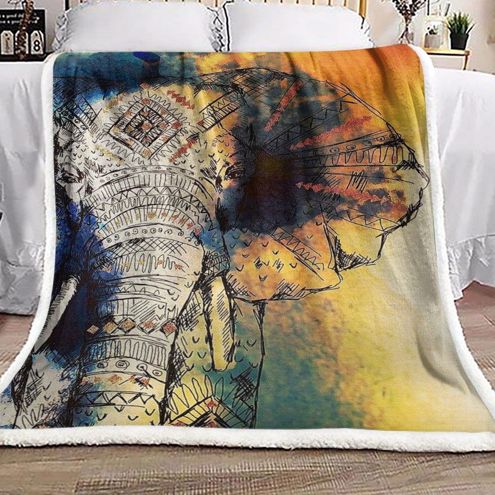 Elephant Sherpa Fleece Blanket