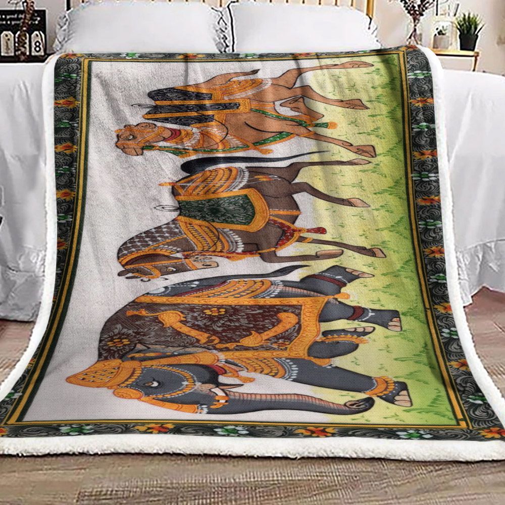 Elephant Sherpa Fleece Blanket