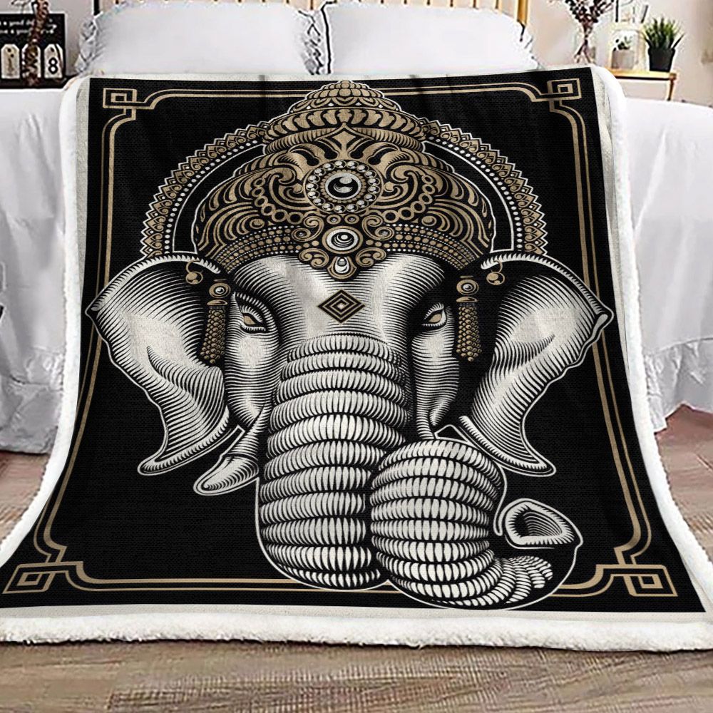 Elephant Sherpa Fleece Blanket