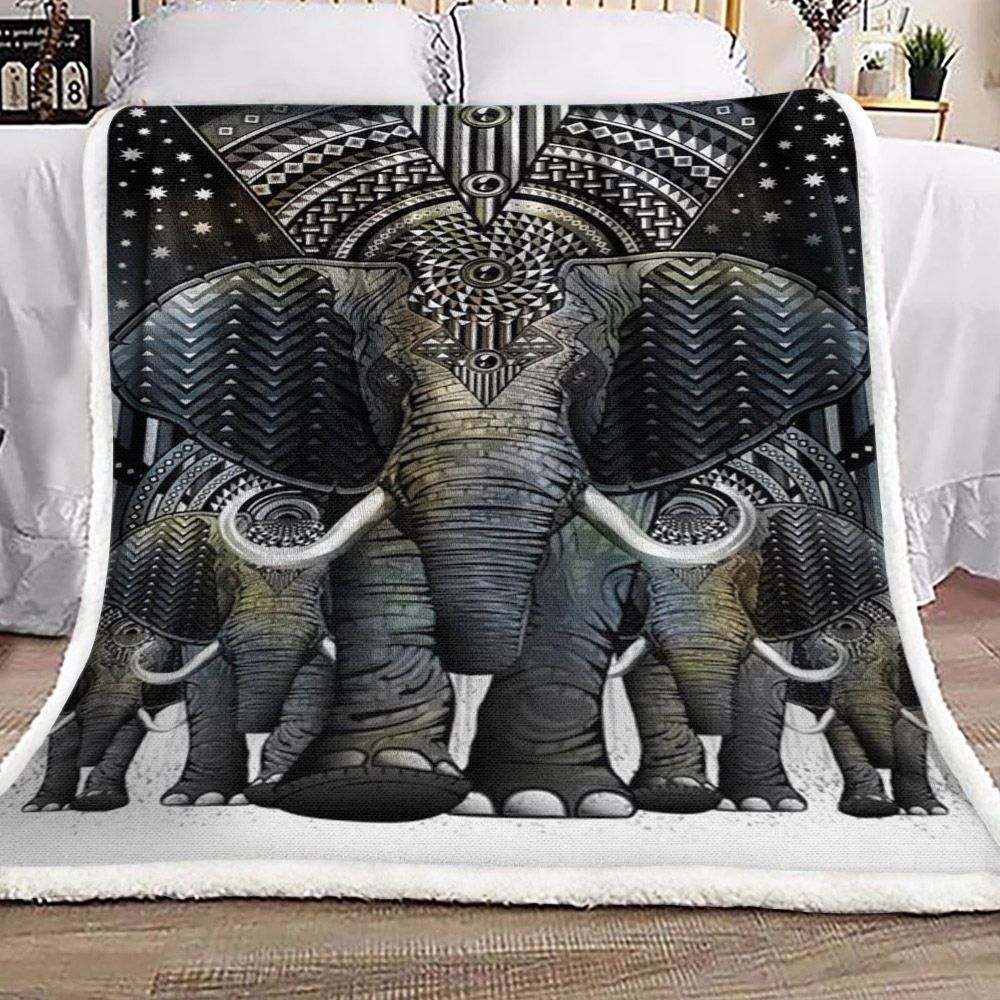 Elephant Sherpa Fleece Blanket