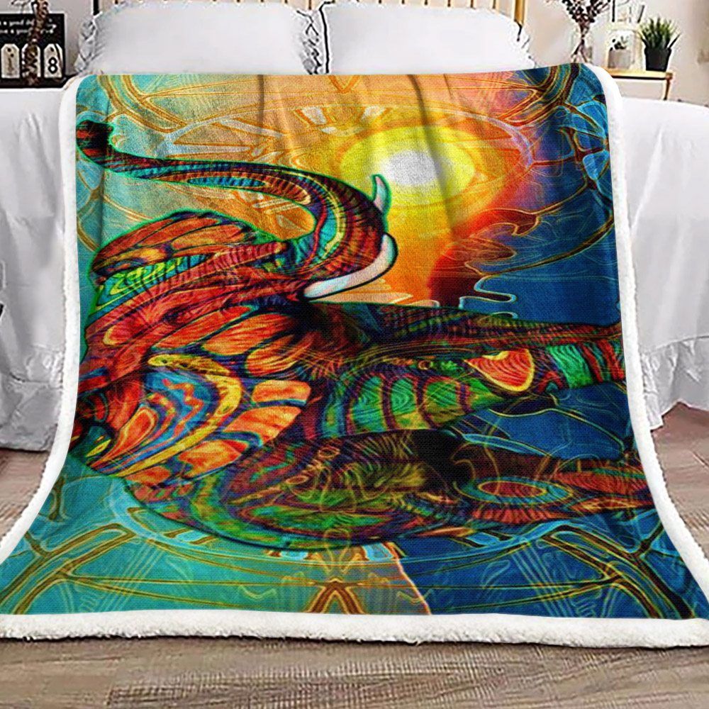 Elephant Sherpa Fleece Blanket