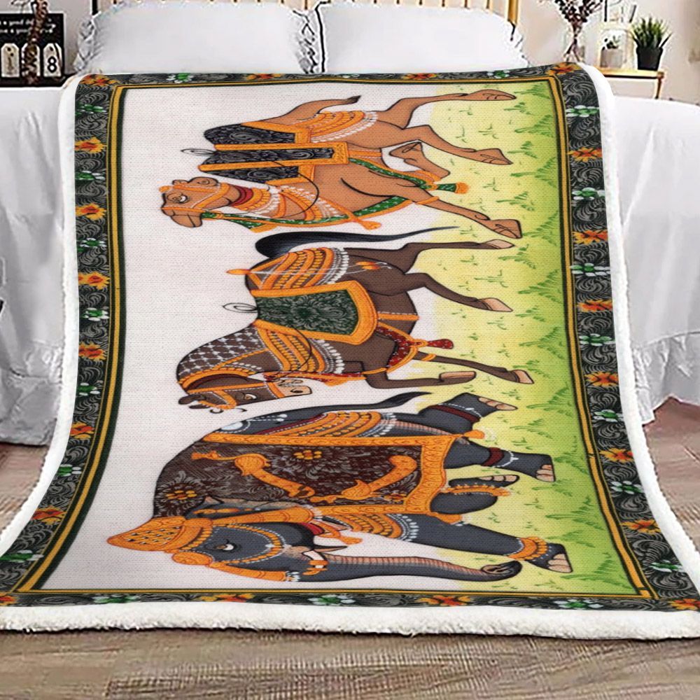 Elephant Sherpa Fleece Blanket