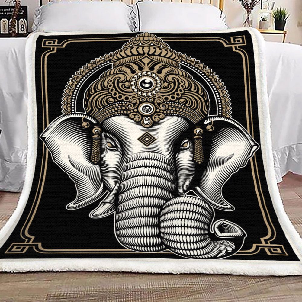 Elephant Sherpa Fleece Blanket