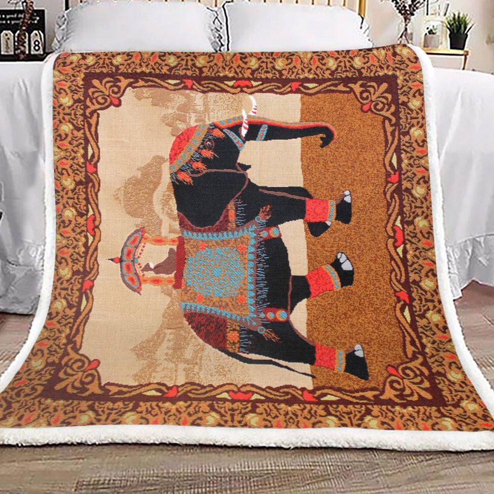 Elephant Sherpa Fleece Blanket