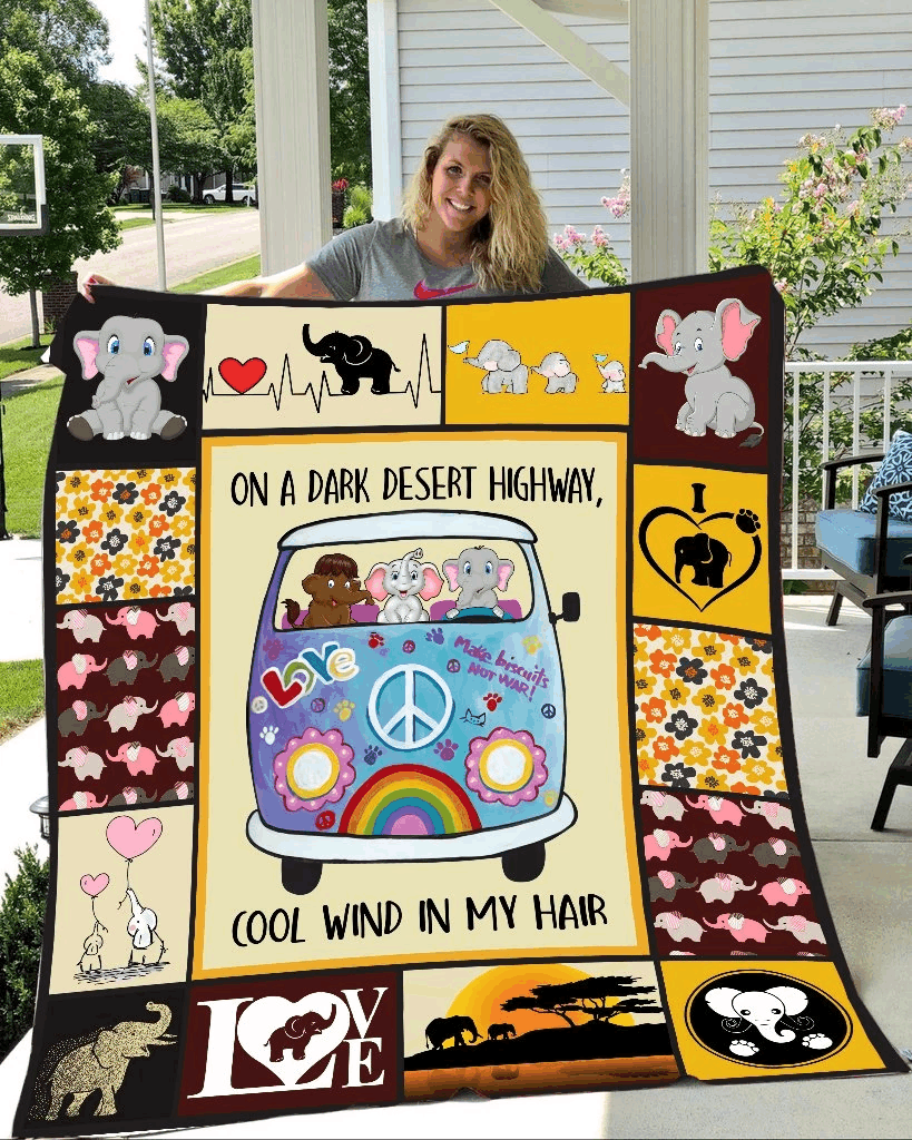 Elephant On Highway Sherpa Fleece Blanket