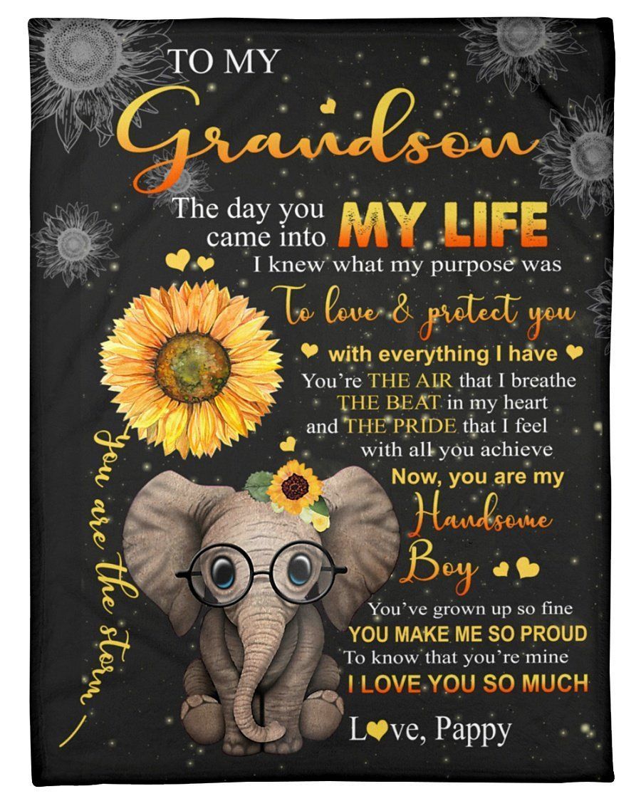Elephant Pappy Loves And Protects Grandson As A Purpose Fleece Blanket