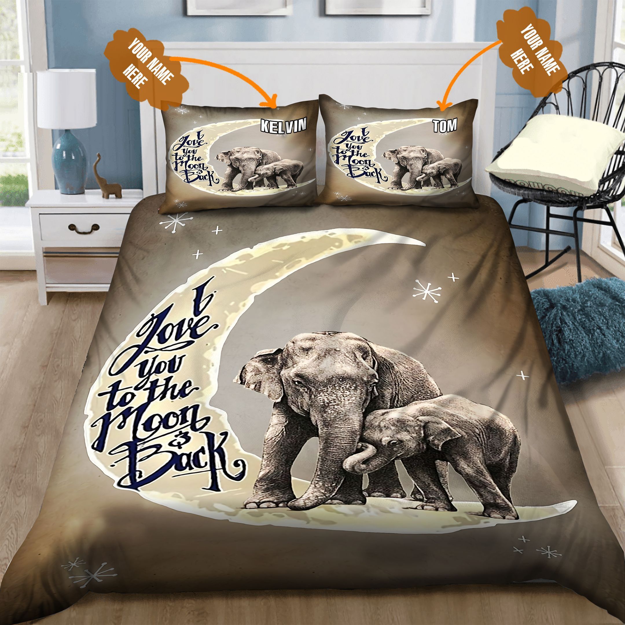 Elephant Personalized Bedding Set