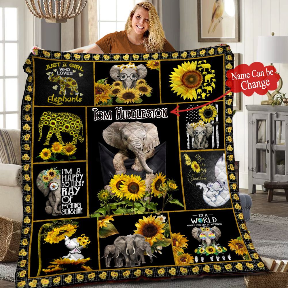 Elephant Personalized Quilt Blanket HHH010602NH