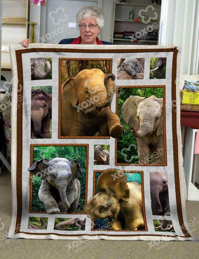 Elephant Premium Sherpa Fleece Blanket