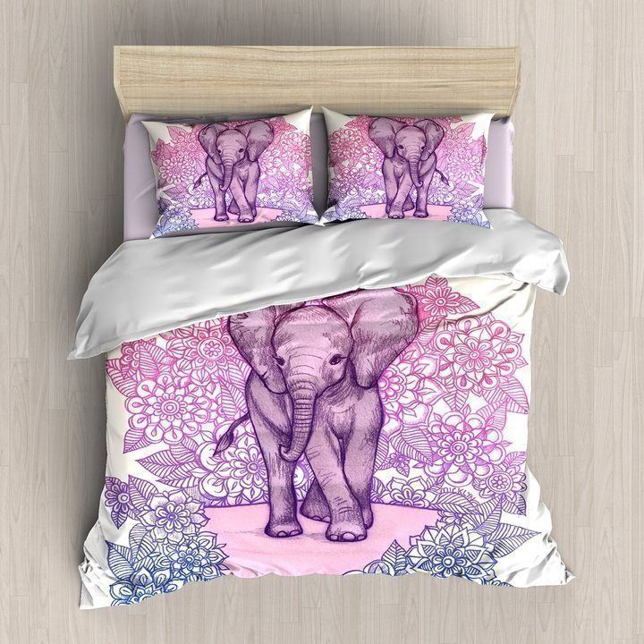 Elephant Purple Bedding Set