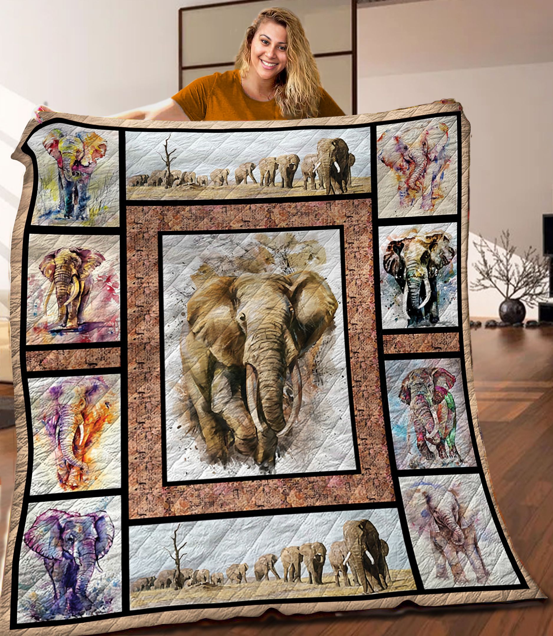 Elephant Quilt Blanket C9B010604NA
