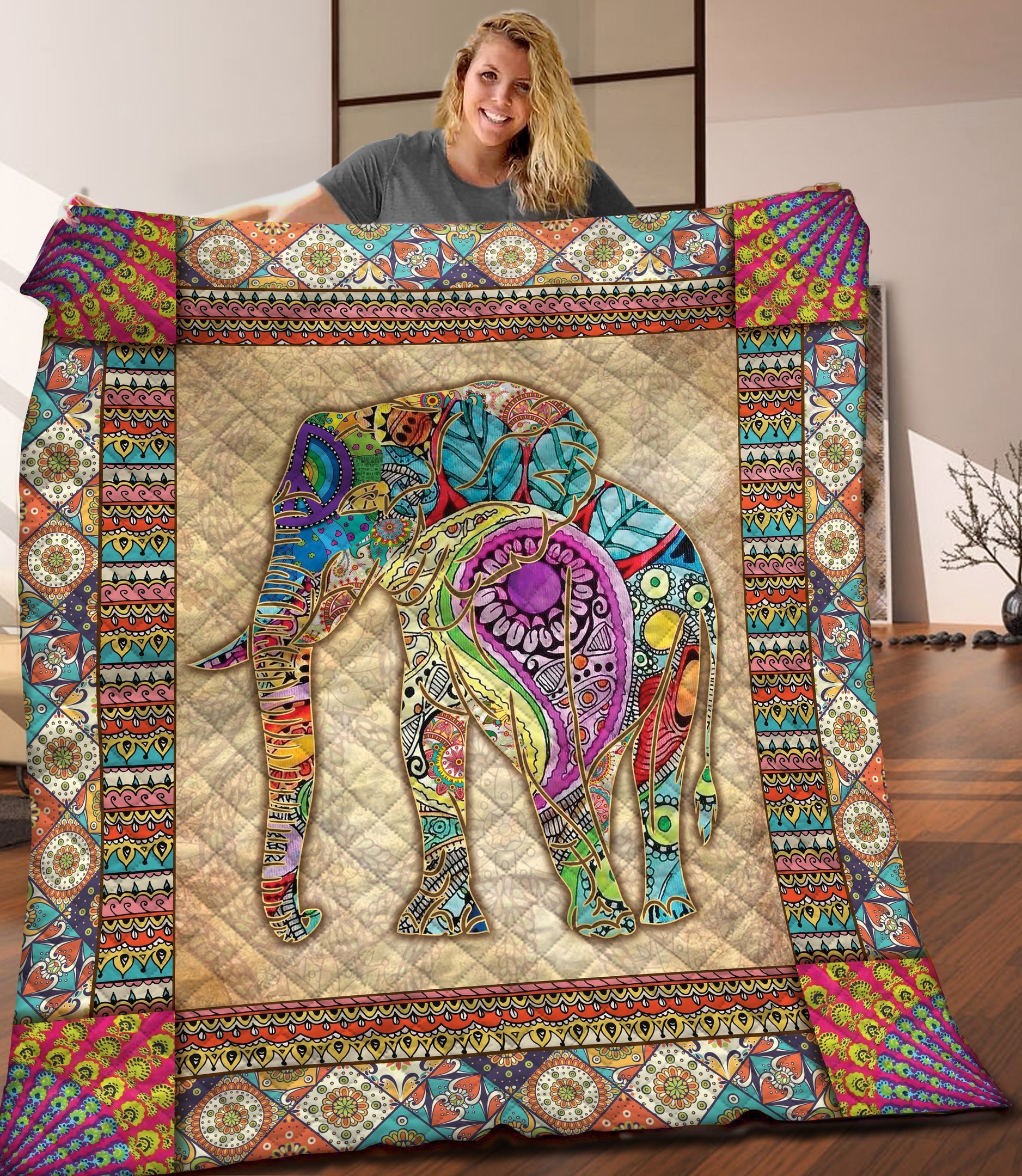 Elephant Quilt Blanket C9B020301TA