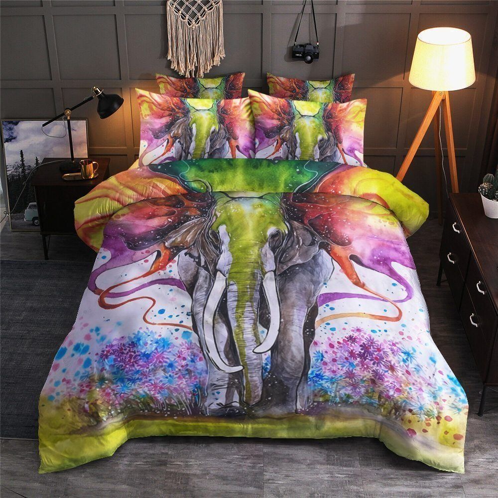 Elephant Rainbow Bedding Set