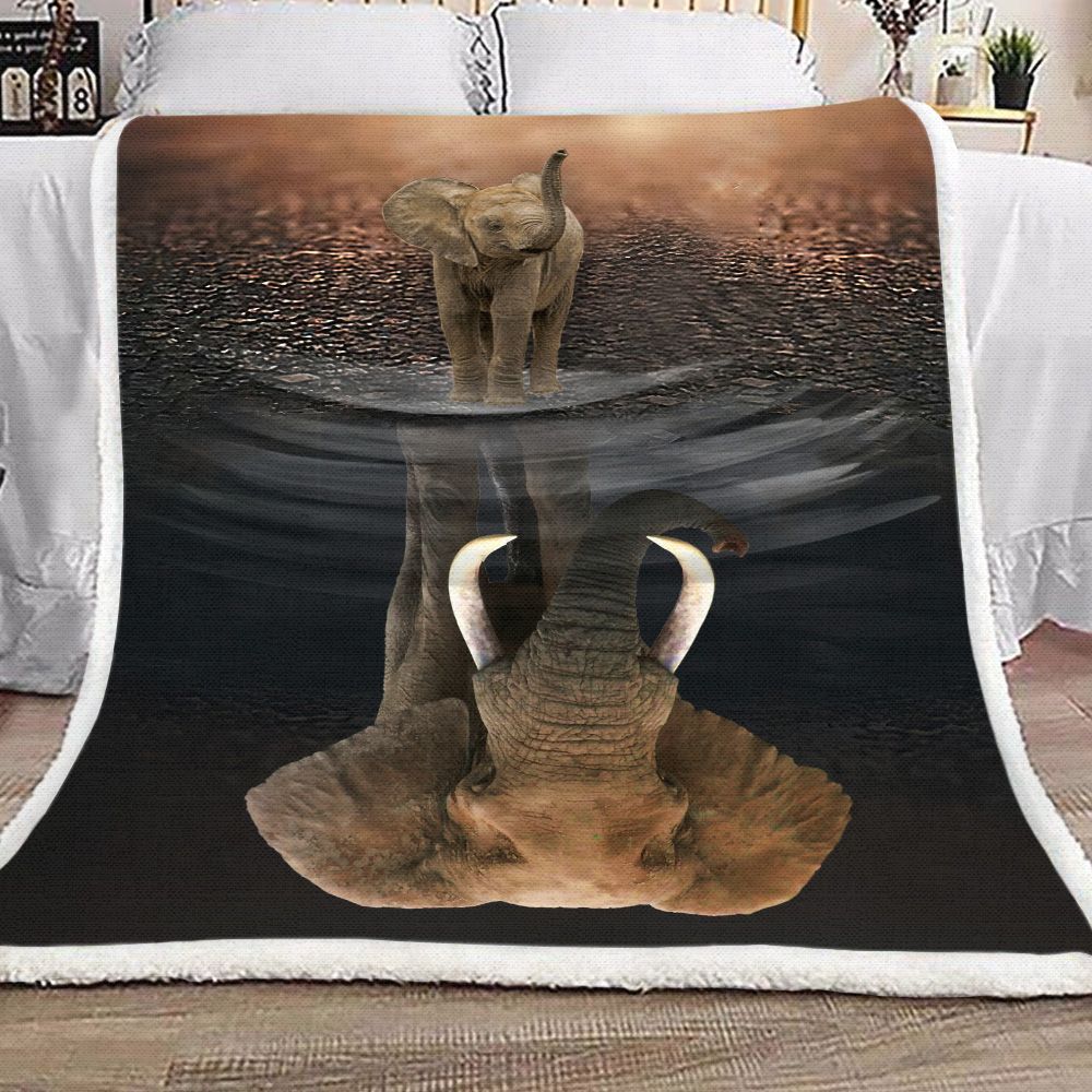 Elephant Reflection Fleece Blanket