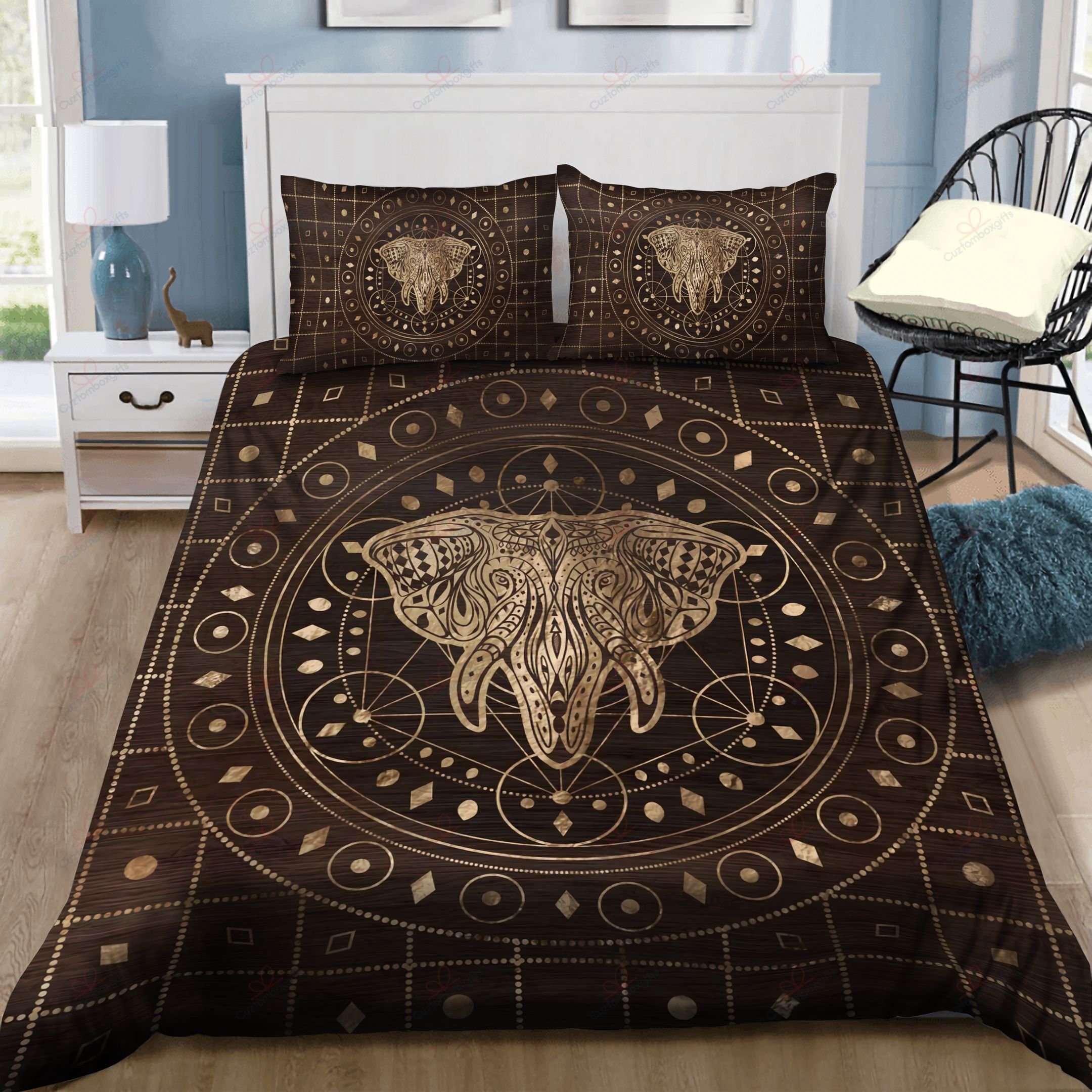 Elephant Sacred Geometry Bedding Set