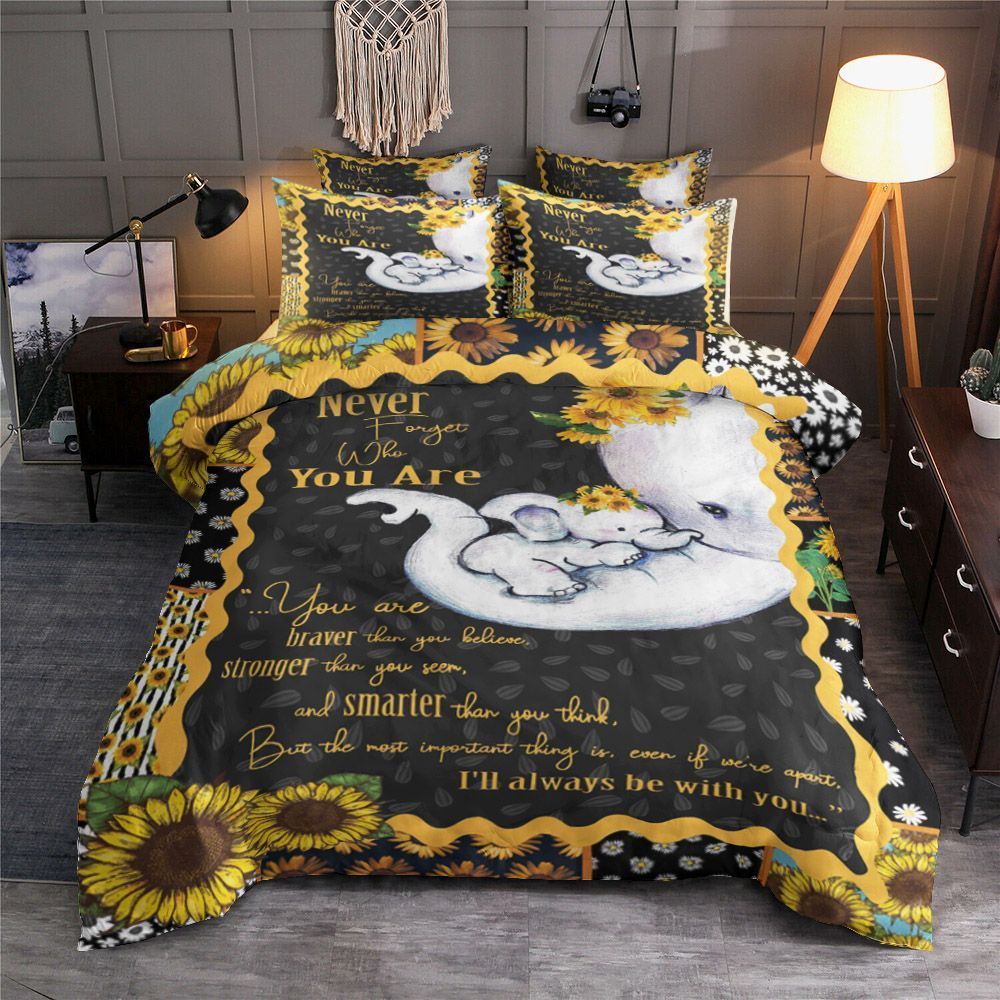 Elephant Sunflower Bedding Set