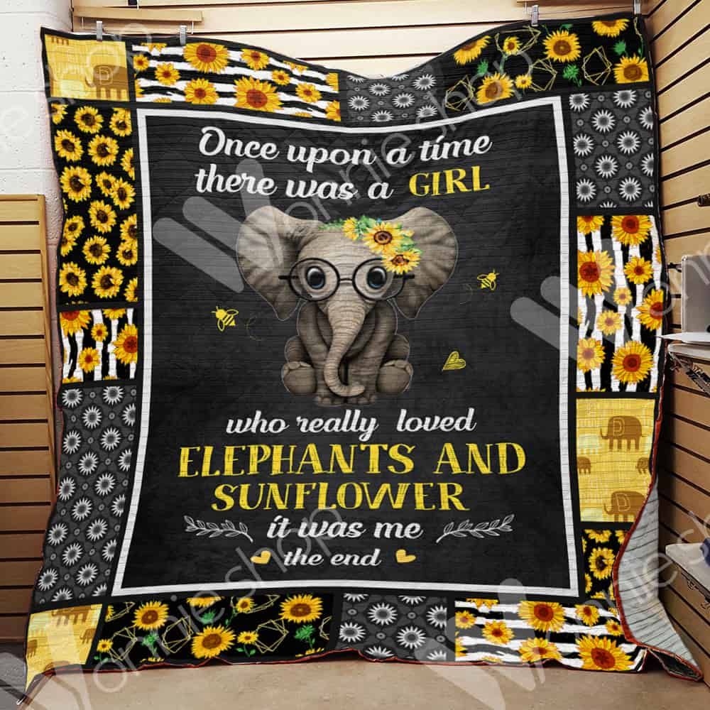 Elephant Sunflower Quilt Blanket DHC0102491TD