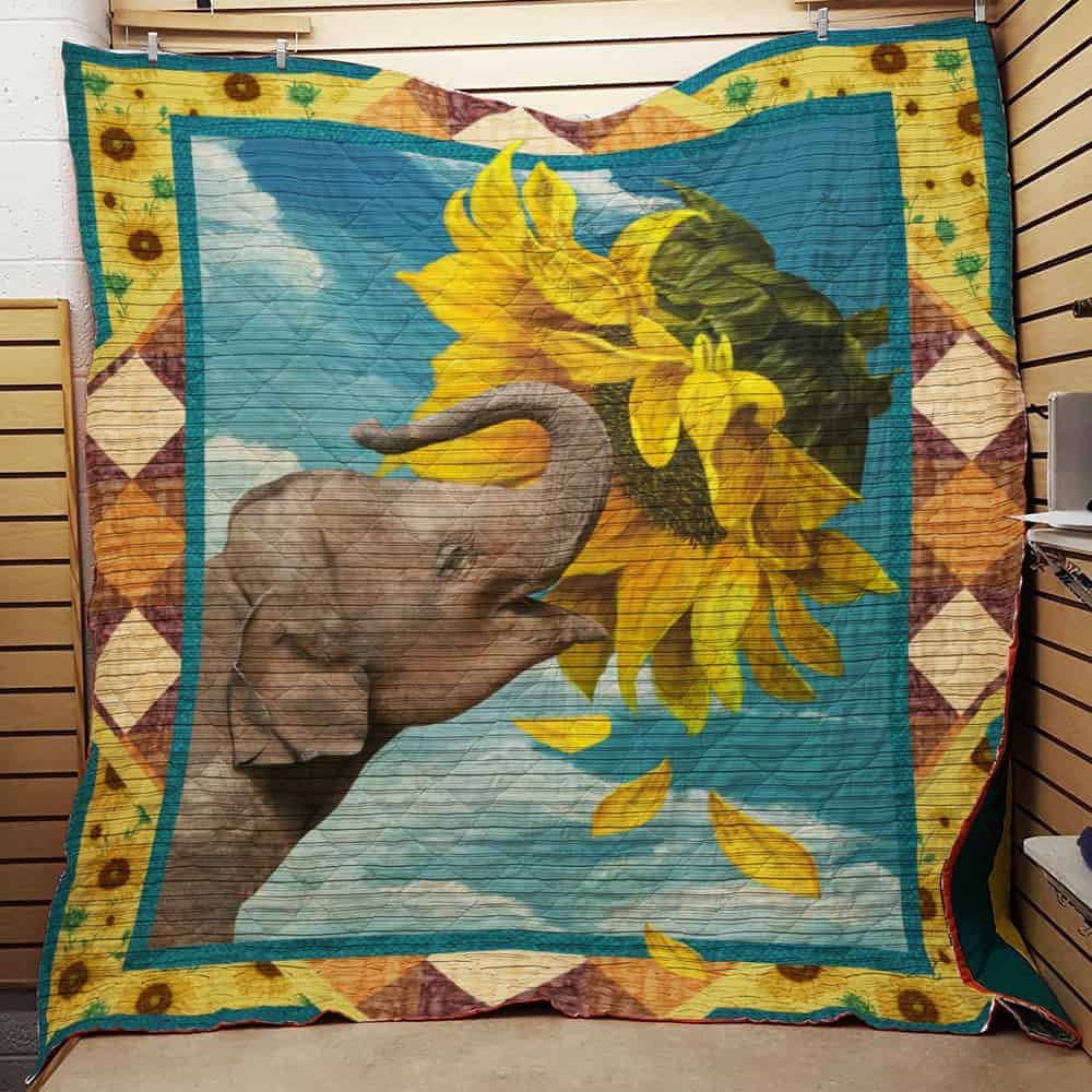 Elephant Sunflower Quilt Blanket DHC0502967TD