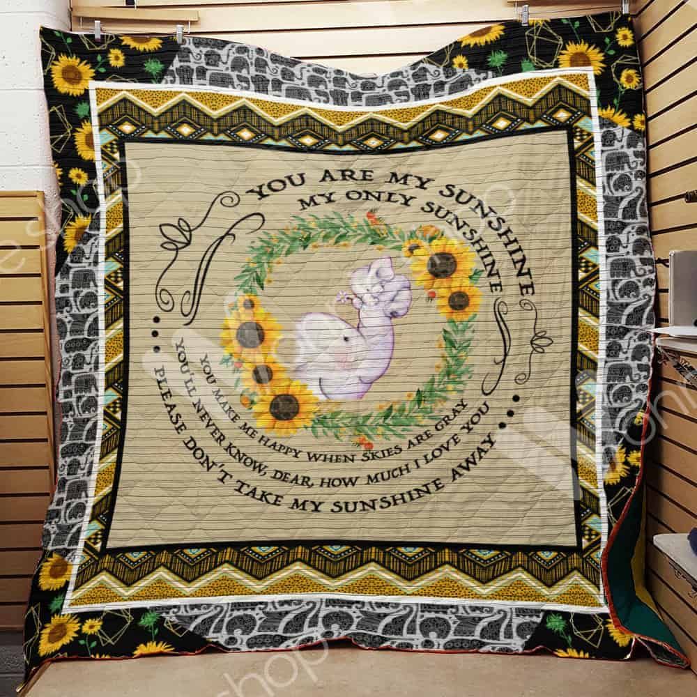 Elephant Sunflower Quilt Blanket DHC1102791TD