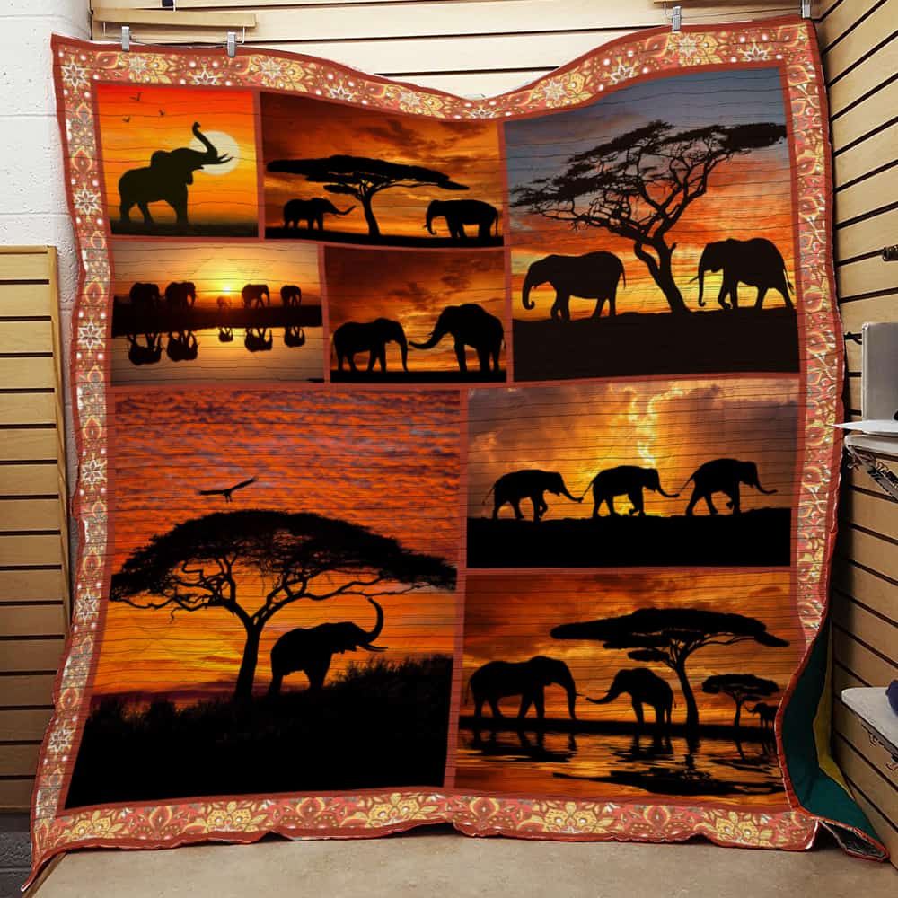 Elephant Sunset Quilt Blanket DHC0502943TD