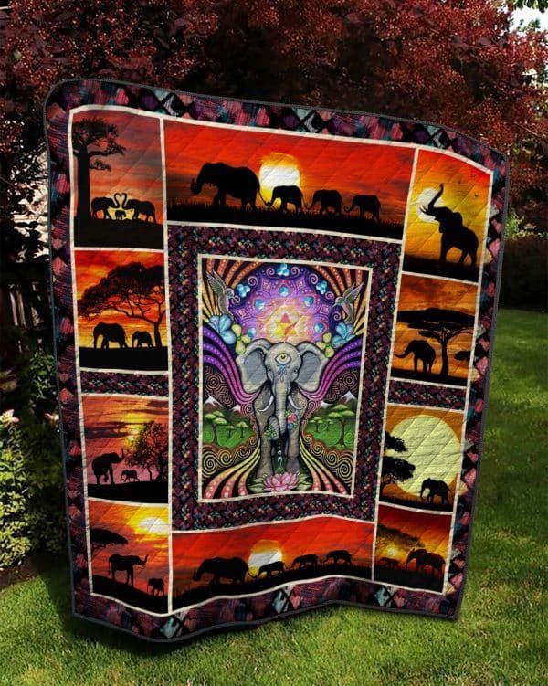 Elephant Sunset With Me Quilt Blanket DHC3112614TD