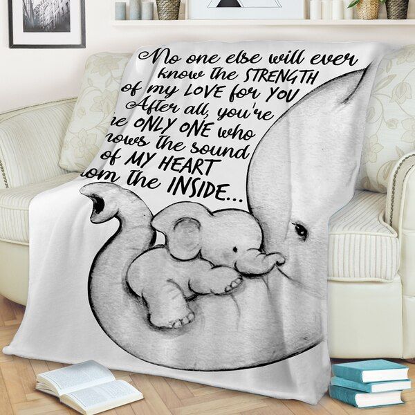 Elephant The Strength Of My Love Sherpa Fleece Blanket
