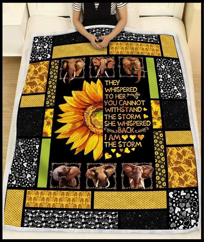 Elephant They Whisper Sherpa Fleece Blanket