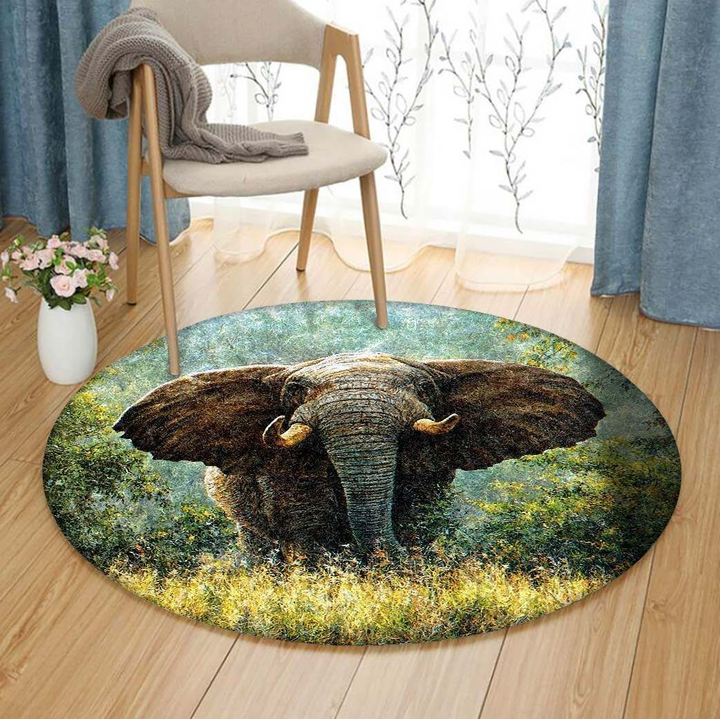Elephant Round Carpet