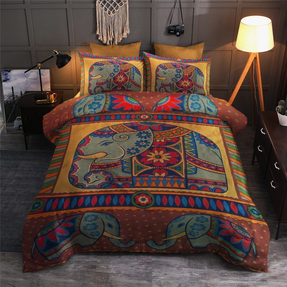 Elephant Cotton Bed Sheets Spread Comforter Bedding Set