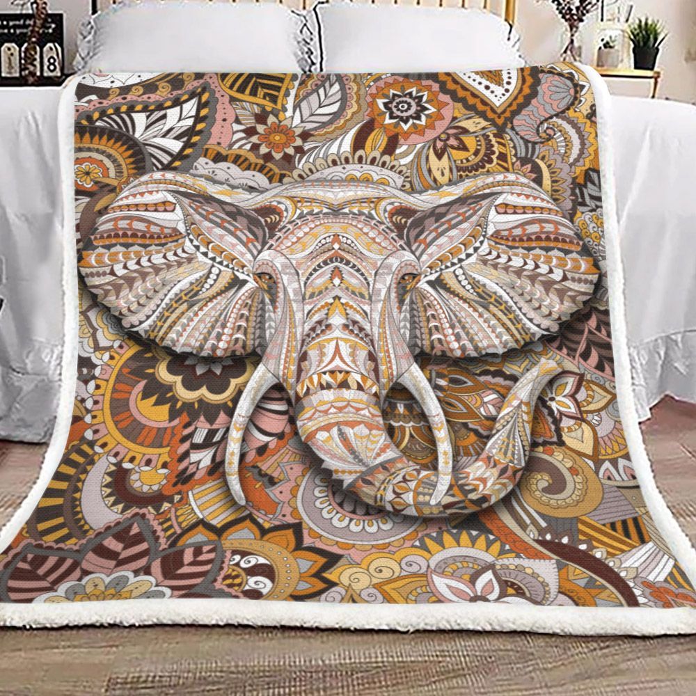 Elephant Sherpa Fleece Blanket