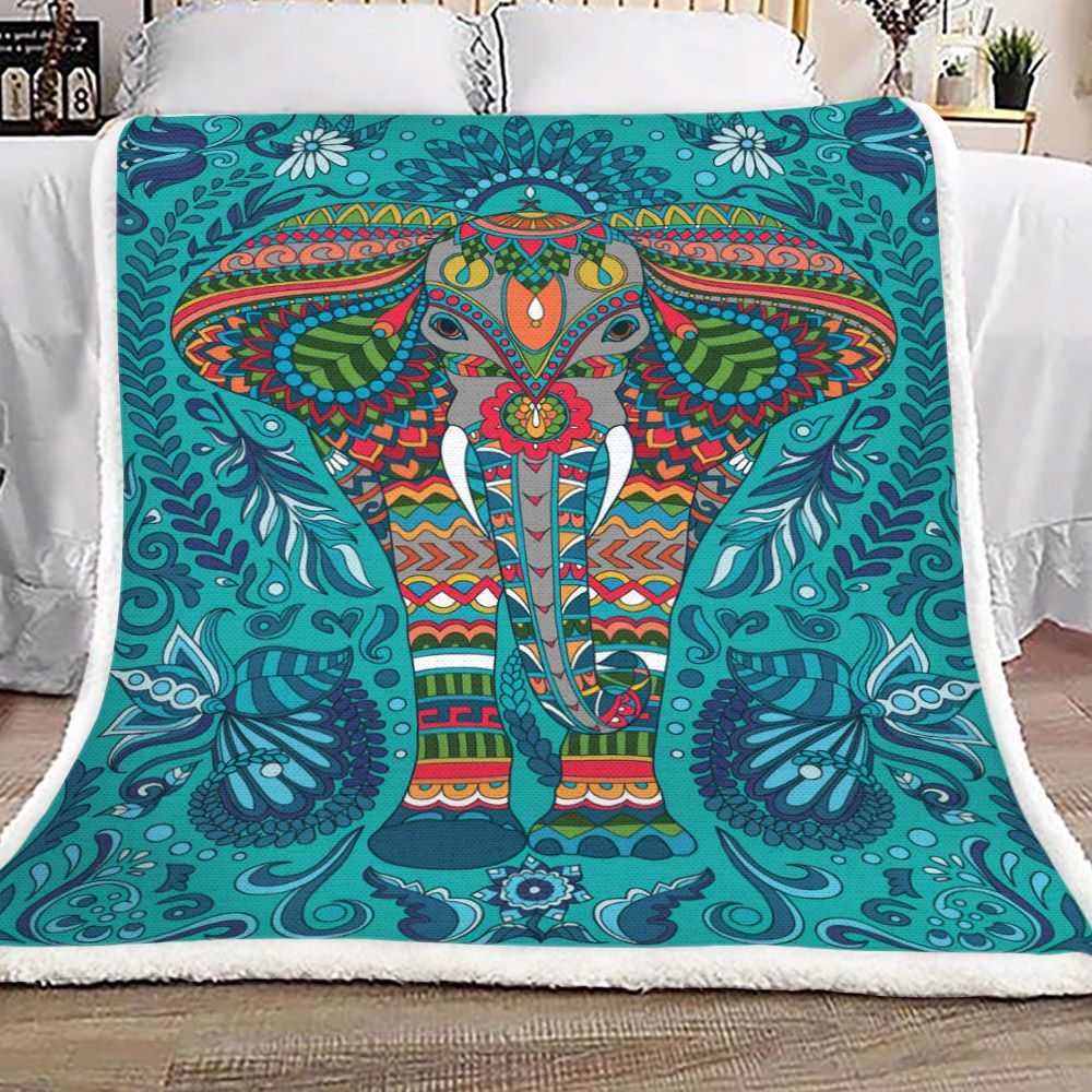 Elephant Sherpa Fleece Blanket