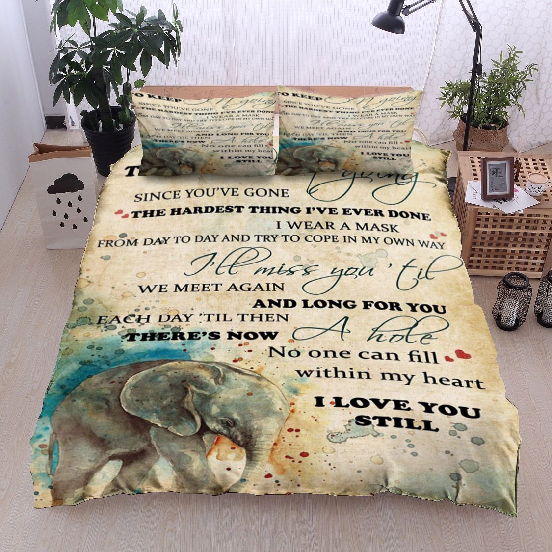 Elephant To Keep On Going Bedding Set