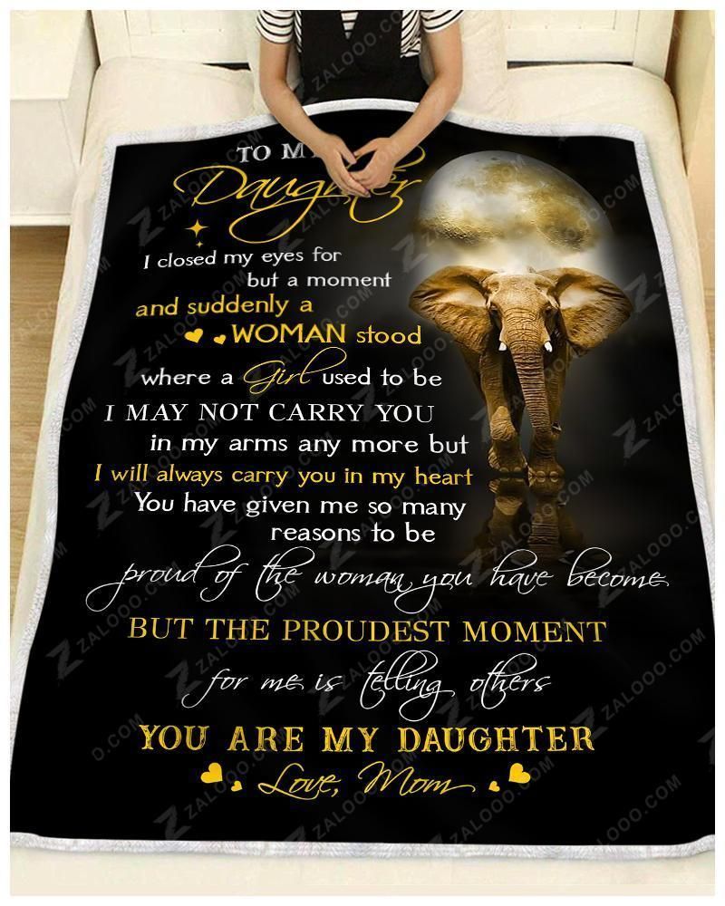Elephant To My Daughter Sherpa Fleece Blanket