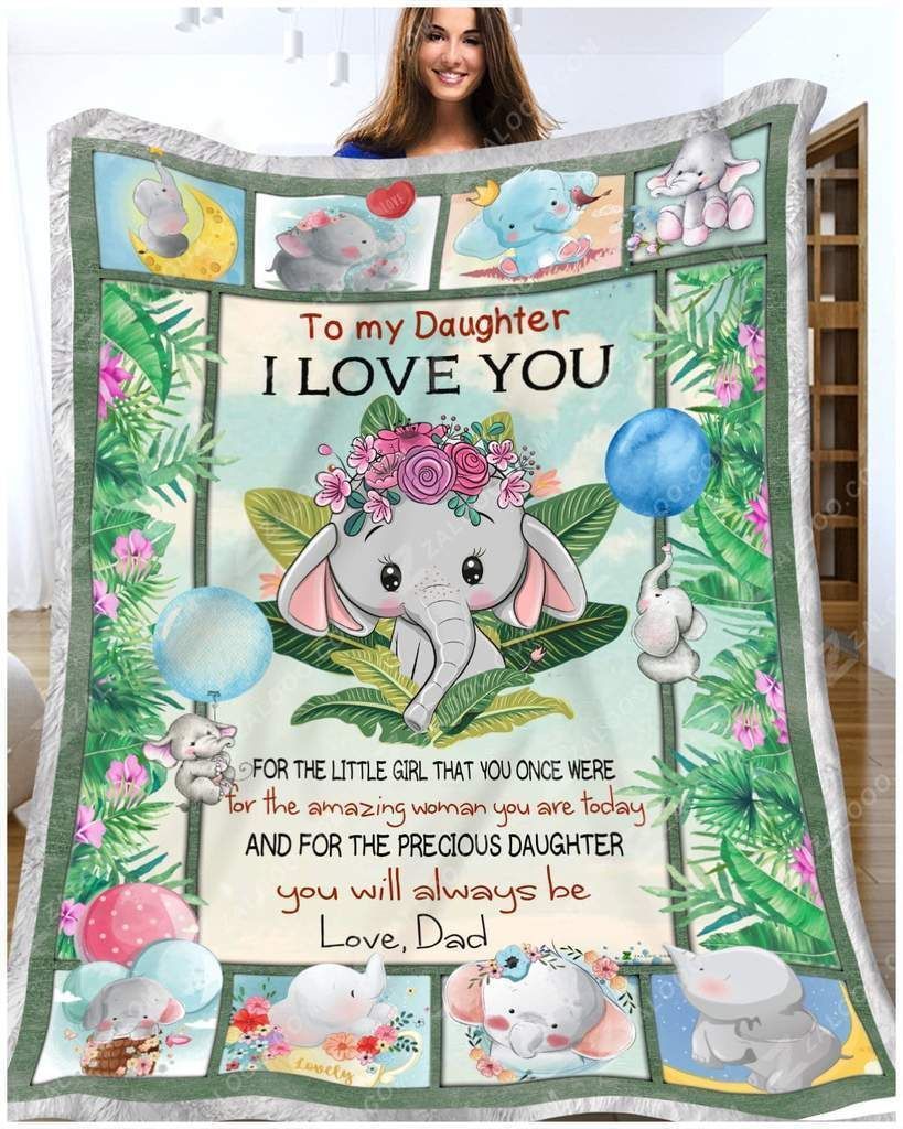 Elephant To My Daughter Sherpa Fleece Blanket
