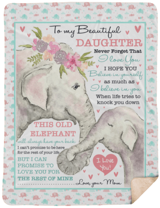 Elephant To My Daughter Sherpa Fleece Blanket