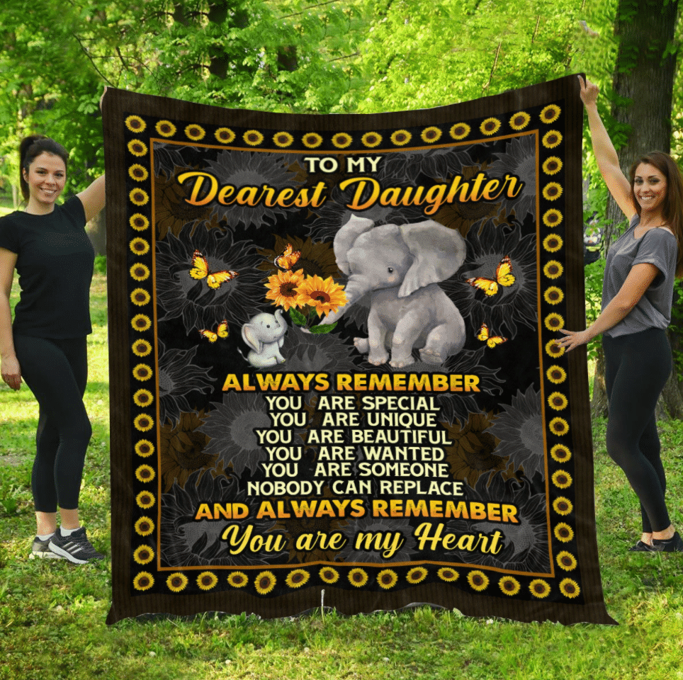 Elephant To My Daughter Fleece Blanket