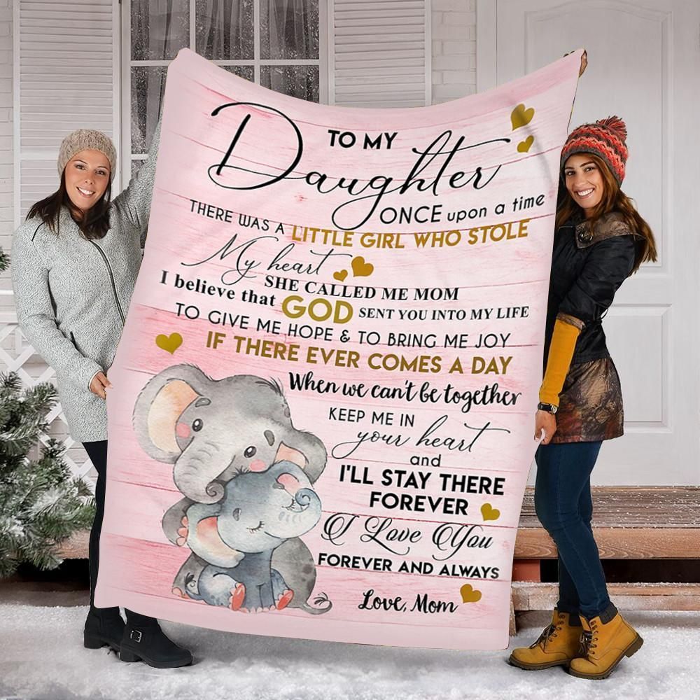 Elephant To My Daughter I Love You Sherpa Fleece Blanket