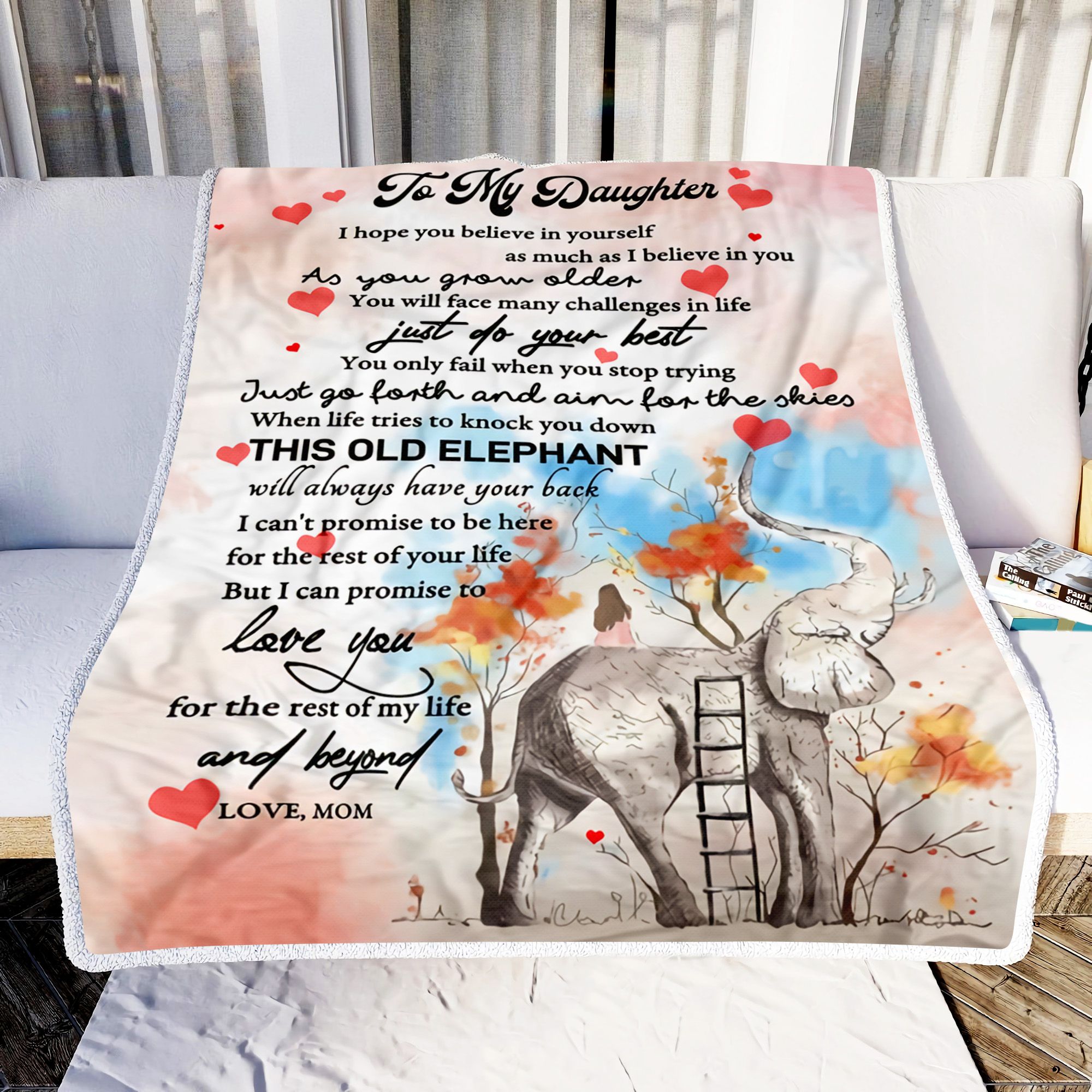 Elephant To My Daughter Fleece Blanket